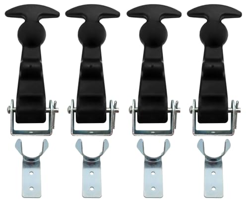 TYHI 4-Pack Heavy-Duty Rubber Latches for RV Battery Boxes Toolboxes Tool Sheds Utility Sheds & Pet Houses - Shockproof Corrosion-Resistant & Easy to Install