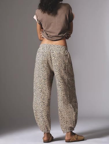 Leopard Pants Women Baggy Sweatpants Casual Cheetah Print Lounge Barrel Pants Trousers with Pockets3