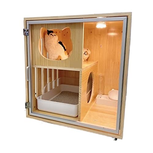 SDVantage ペットハウス/ペットケージ 猫ケージ 猫ヴィラ トイレ付き ワン家庭用 キャットハウス ハンギングボウル 2階建ての猫キャビネット ペットショップ キャットハウス 猫コンドミニアム