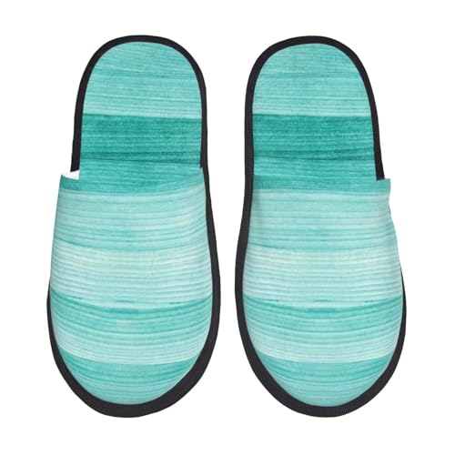 Teal Turquoise Print Women Slippers Home Furry Shoes Keep Men Couples Shoes Warm For Women-