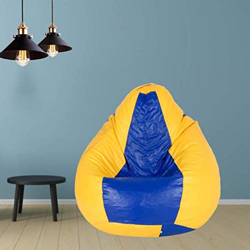 Yellow Bean Bag Cover with Yellow Footstool XXL - TRUE 2 F