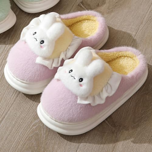 Bunny Slippers for Women Fuzzy Cute Animal Fuzzy Memory Foam Cotton Anti-Skid Thick Rubber Sole Rabbit Head Home Shoes Indoor Outdoor4