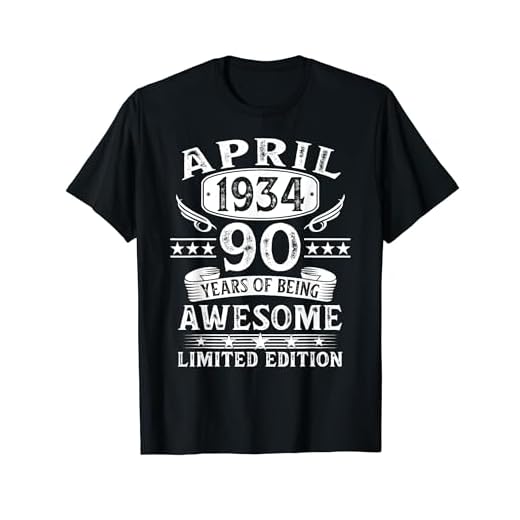Vintage 1934 90 Años Cumpleaños Hombre Regalos Abril 1934 Camiseta