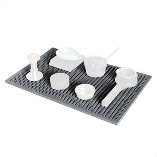 watchget Gray Silicone Coffee Bar Mat 18 x 12 Inch, Gray