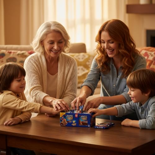 Image of Lu Choco Prince Chocolate Biscuits 12 x 28.5 g  (342g), Chocolate Cream Filled Sandwich Biscuits, Crunchy Biscuit Snack Packs for Kids & Adults, Individually Wrapped Imported Sweet Treat