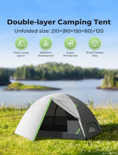 Gysrevi Camping Tent 2 Person Tents for Camping 3 Season 3000mm Waterproof Lightweight Easy Setup Backpacking Dome Tent 2 Layer for Camping Hiking Travel - Image 3