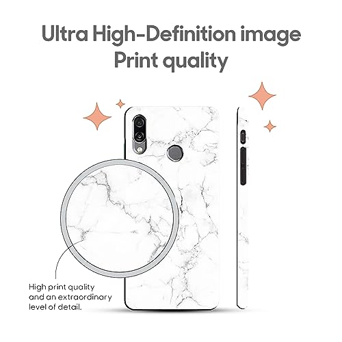 Image of COLORflow Back Cover Compatible with Honor Play | Beautiful White Marble | Designer Printed Hard CASE Bumper Back Cover Compatible with Honor Play