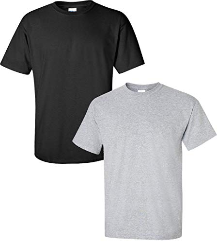 T-shirt en coton lot de 2 homme Gildan G2000 col rond manches courtes taille XXL noir