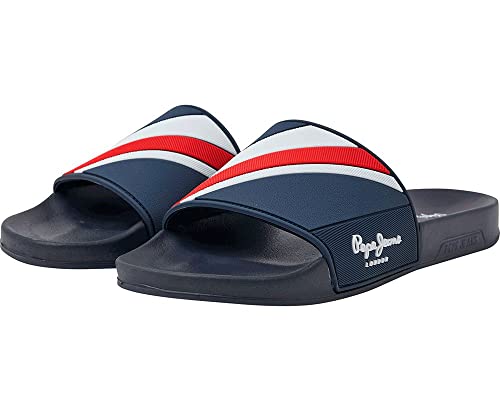 Pepe Jeans Slider Texture : Sandales à glissière garçon confortables pour l'été et les vacances