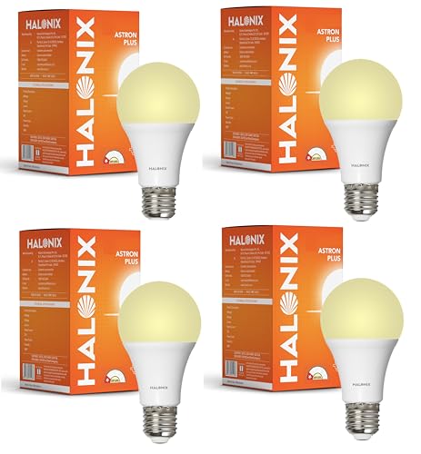 Image of Halonix 2.9W LED Light Bulb | Yellow (3000K) |Pack of 4|Energy Efficient| 4kv Surge Protection | E27 Screw type
