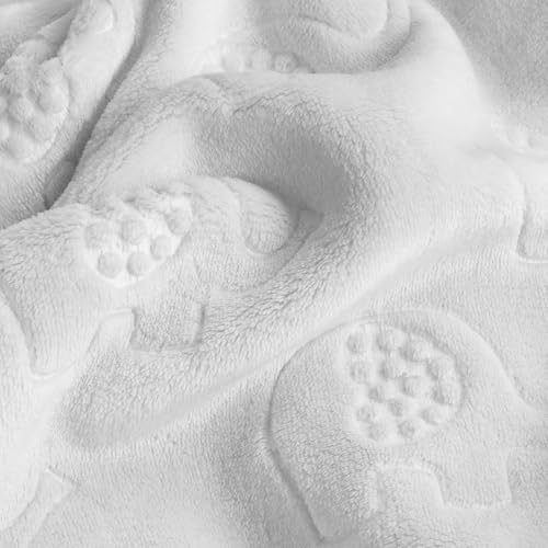 Image of BORITAR Baby Blanket for Boys Girls Ultra Soft Fleece Warm and Lightweight Elephant Animal Blankets for Infant Toddler Newborn, 30x40 Inch, Grey