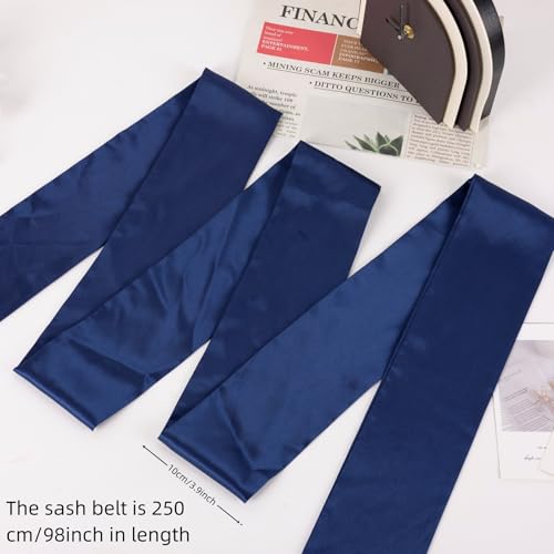 Women Satin Sash Belt 50s Dress Waist Bridal Wedding Belt for Party Special Occasion2