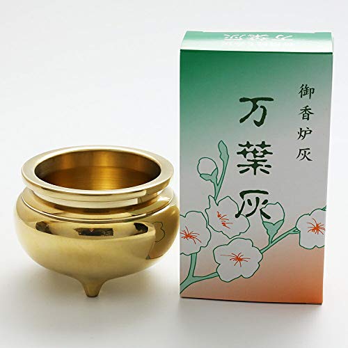 京仏壇はやし 仏具 香炉 磨き 万葉灰セット 3.5寸 【仏具拭きミニクロスセット】