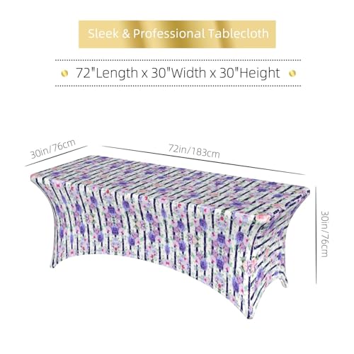 Nappe rectangulaire rayée et succulente en polyester doux 76x182 cm
