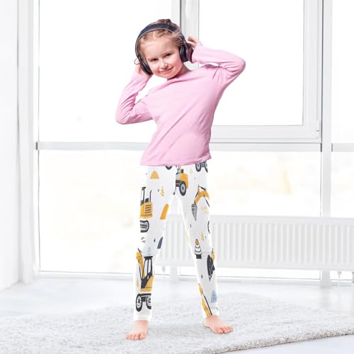 Bolaz Toddler Girls Leggings Printed Yoga Pants Leggings Excavating Machinery and Little Grass for Kids4