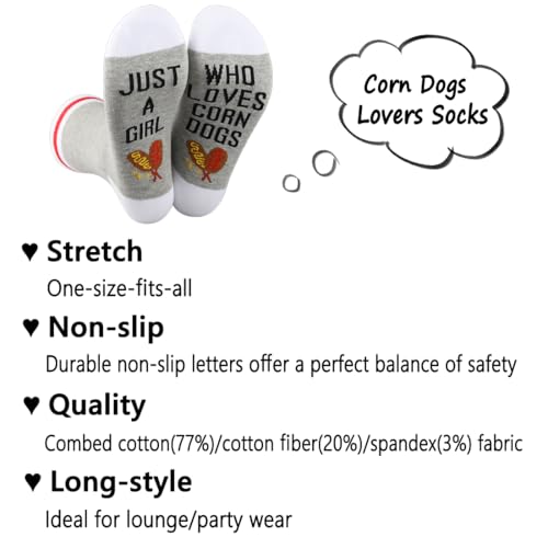G2TUP 2 Pair Corn Dog Lover Gift Who Loves Corn Dogs Socks Corndog Socks Hot Dog Lover Gift Foodie Gifts3