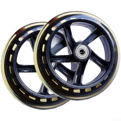 Ruedas silenciosas de poliuretano con rodamientos dobles para una experiencia de conducción suave y silenciosa, compatibles con patines en línea y carritos de la compra (transparente 125 x 24 mm)