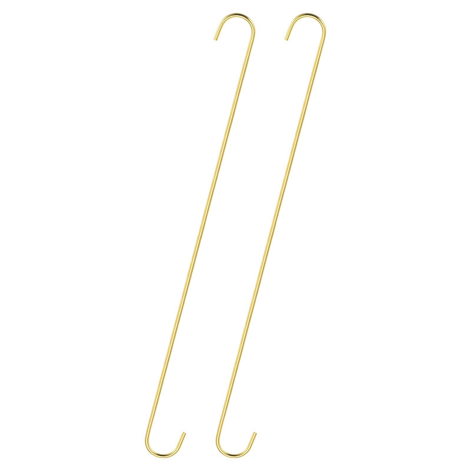 Unifizz S Hooks 20inch/500mm Extra Long Heavy Duty Metal Hanging Hooks, 6Pcs Steel Hangers for Indoor Outdoor Use in Garden, Closet, Workshop, Kitchen, Gold