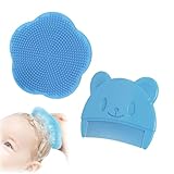 2PCS Baby Scalp Brush & Comb Set - Silicone Curved Design, Gentle Massage for Newborn Bath, Cradle Cap Care, Shower,Infants During Bath Time & Daily Care