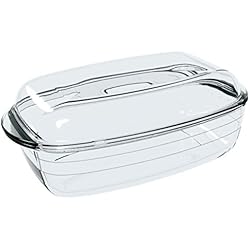 Cacerola Rectangular Ôcuisine - Cacerola Rectangular, Vidrio borosilicato Extra Resistente, 3 L, 33 x 10 x 20 cm
