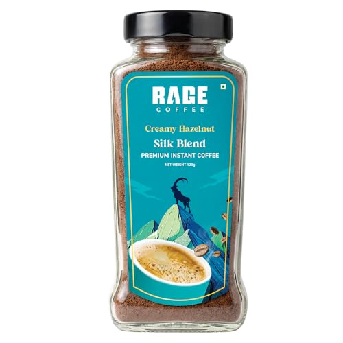 Image of Rage Coffee Silk Blend - Creamy Hazelnut Instant Coffee | Premium, Bold & Smooth Flavor | 120g Jar | 100% Arabica | Perfect for Hot & Cold Brews