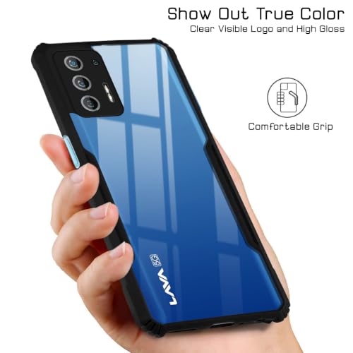 Image of Jkobi Hybrid Back Cover Case for Lava Agni 5G (Shockproof with Polycarbonate Clear Panel | Professional Black)