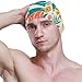 susiyo Summer Flowers Leaves Mens Swim Caps Polyester Swimming Hat for Adult and Youth