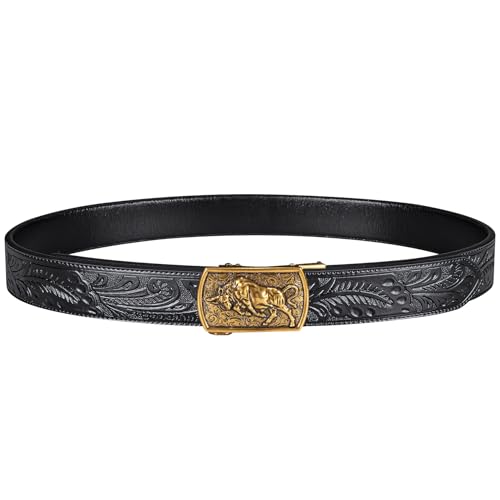 Image of Dubulle Men's Ratchet Belt Gold /Black /Red /Green /Blue /White Automatic Buckle Business Casual Belt Gift - Adjustable Fit