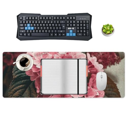 Tapis de souris grand format antidérapant protège bureau rose