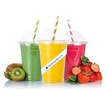 Nationwide Paper Strong Smoothie Cups with Dome Lids 12oz 50pcs for Smoothies, Milkshakes & Thick Drinks Recyclable and Reusable(355ml)