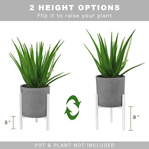Iziddo Adjustable Plant Stand Pack Of 2, Metal Planter Stands Indoor Outdoor, Mid Century Modern Plant Holder, Fit 8 10 12 Inch Pots, White (Pot & Plant Not Included) #TOP4