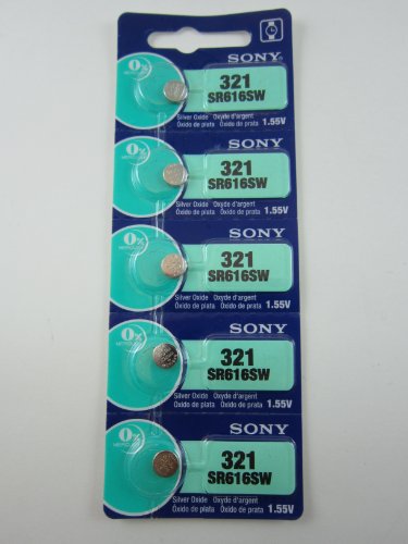 5X Sony SR616SW 321-1.55V Silver Oxide Button Cell Watch Battery Batteries New