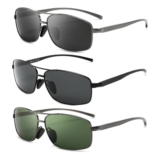 Image of SUNGAIT UV protection Ultra Lightweight Rectangular Polarized Sunglasses