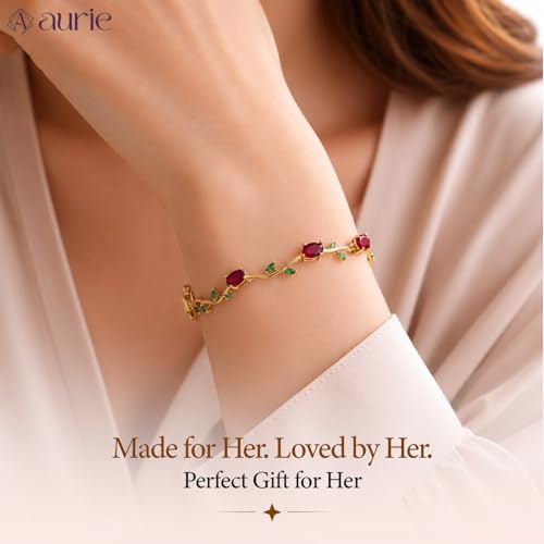Image of Aurie Tulip Bracelet for Women & Girls | Anti Tarnish Stainless Steel Floral Bracelet |Party and Daily Wear Jewellery