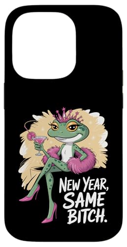 New Year Same Attitude Sassy Frog Queen Party ���[���A �X�}�z�P�[�X iPhone 14 Pro �p