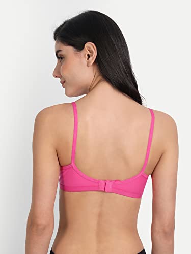Image of Women's Full Coverage Cotton Blend Bra | Wired Free Lightly Padded Everyday Wear Bras | Soft Breathable Comfortable T-Shirt Bra | Adjustable Straps Lightweight Daily Inner wear for Women Pack of 2