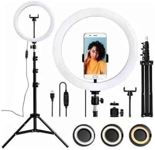 JIANW Kit Iluminador Ring Light 12 Polegadas – 30 cm – Com Tripé ...