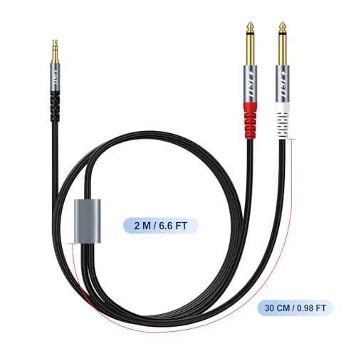 Cable adaptador Jack 3.5mm a dual 6.35mm 2 metros gris miniatura 7