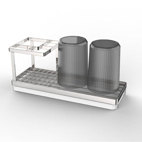 Rangement brosse à dents multi-grilles pour vasque moderne - 4