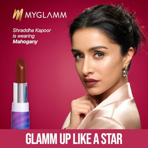 Image of MyGlamm POSE HD Lipstick-Mahogany (Brown)-4 gm | Matte Lipstick | Enriched with Moringa oil & Vitamin E | Long-lasting & Moisturising