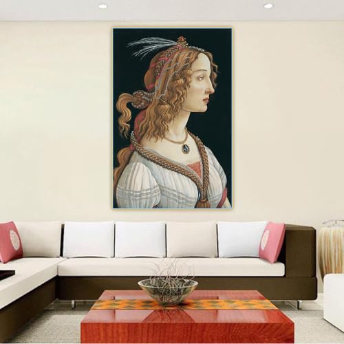 Peinture diamant 5D Botticelli pour sublimer votre salon avec un portrait d'une dame