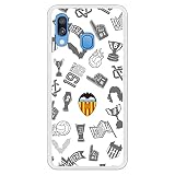Valencia Club - Cover per Samsung A20E di Valencia Club di calcio Stickers Grigio Scudo Colore Prodotto Ufficiale Custodia Cellulare Calcio Silicone Gel Flessibile