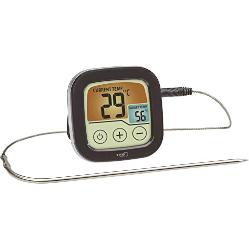 TFA Dostmann Bratenthermometer Digital Grill-and Barbecue, 14.1509.01, Kitchen Thermometer, incl Long Probe, Temperature Alarm, Plastic, Black