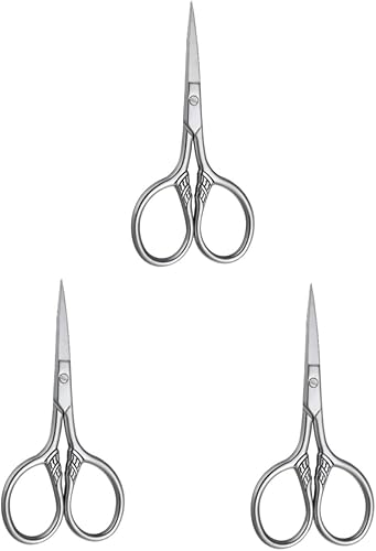 Housoutil Tijeras pequeñas para hombre, 3 piezas, recortadora facial para hombre, tijeras para barba para hombres, tijeras para bigote, tijeras para