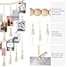 Mkono Macrame Hanging Photo Display Wall Decor with String Lights Boho Room Bedroom Wooden Beads Garland Picture Greeting Cards Holder with 30 Clips