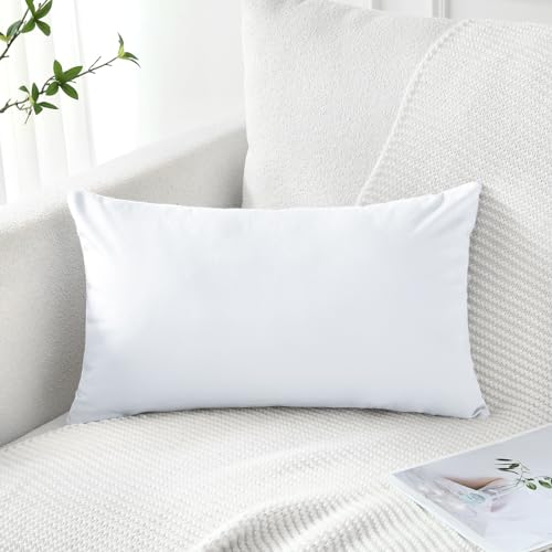 Artscope Luxury Velvet Pillow Covers Decorative Rectangle Pillowcases Soft Solid Cushion Cases for Couch Sofa Bedroom Car Decor 16x24 Inch White