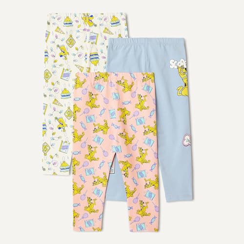Image of Amazon Essentials Girls' Cotton Stretch Leggings, Multipacks