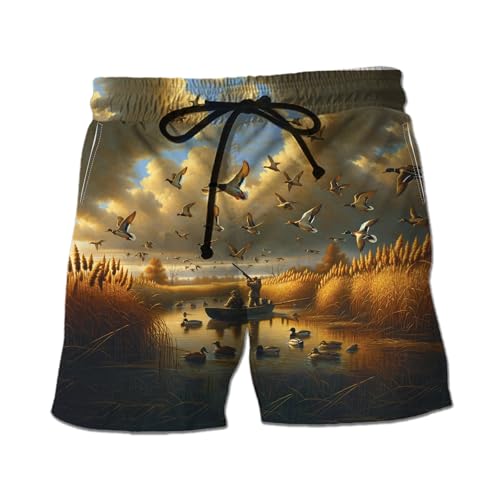 Duck Cow Mens Swim Trunks - Farm Animal Swimming Trunk for Men - Drawstring Beach Shorts, Mens Swim Shorts 19