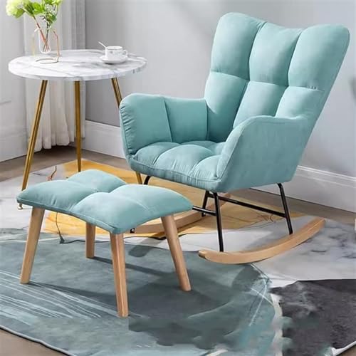 Mecedora con otomana, sillón reclinable de tela de mediados de siglo para sala de estar, diseño ergonómico de trineo, elegante silla lateral de ocio