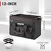 Workpro W081020A Close Top Wide Mouth Storage Tool Bag, ,Black&red,12-inch